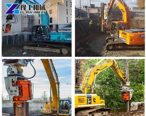 Excavator Vibratory Pile Driver Application