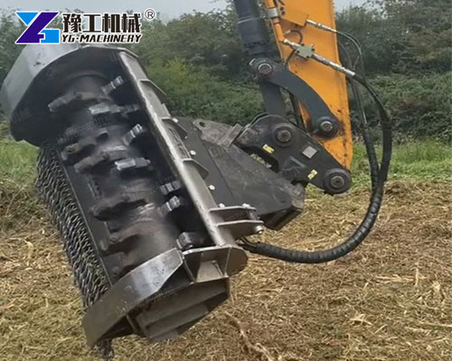 Excavator With Mulcher Head