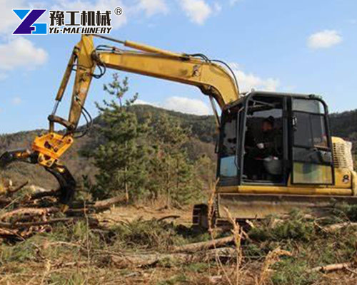 Rotating Log Grapple for Excavator