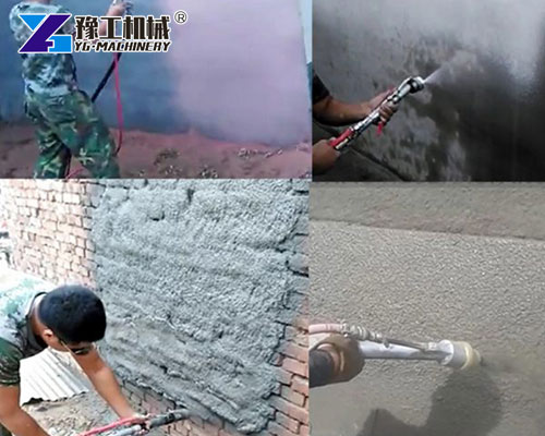 Cement Spraying Machine Working