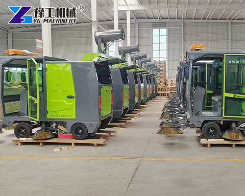 2.5m wide road sweeper in action