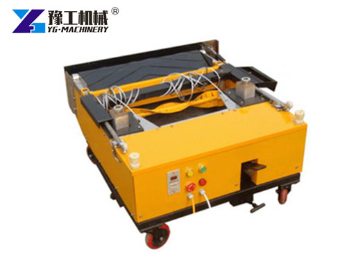 Auto-lifting plastering machine in action