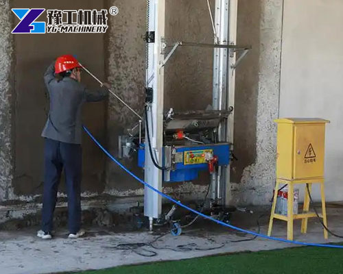 Builder using plastering equipment