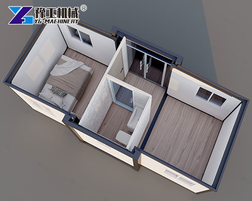 Compact foldable container home interior