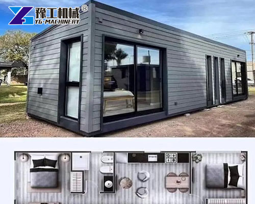 Compact living space with large windows