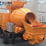 Concrete Mixer and Pump Delivery to Spain Concrete mixer pump with S-valve system