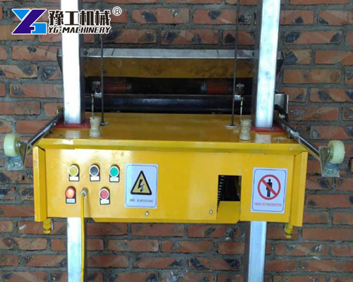 Construction plastering machine operation