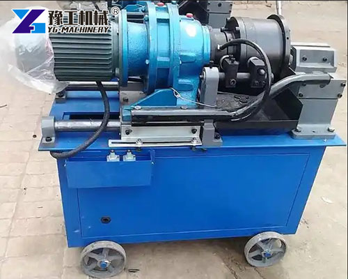 Construction rebar threading machine