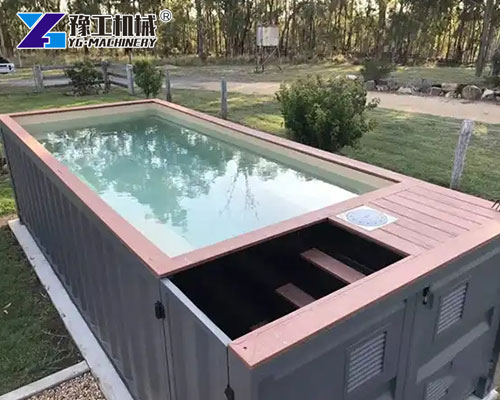 Container pool with spa jets