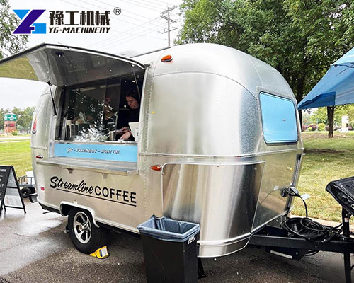 Custom-branded stainless coffee trailer