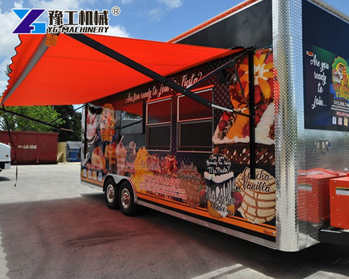Custom snack trailer with retractable awning