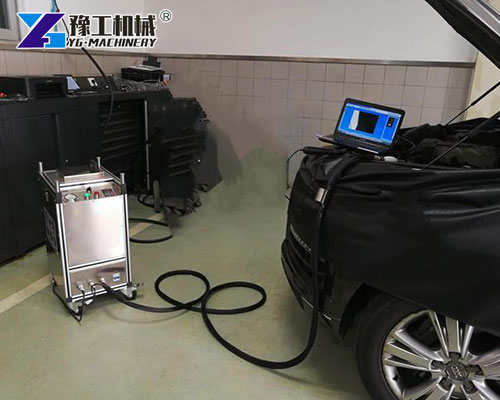 Dry ice cleaning the car engine bay