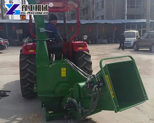 Durable steel-frame tractor-mounted chipper
