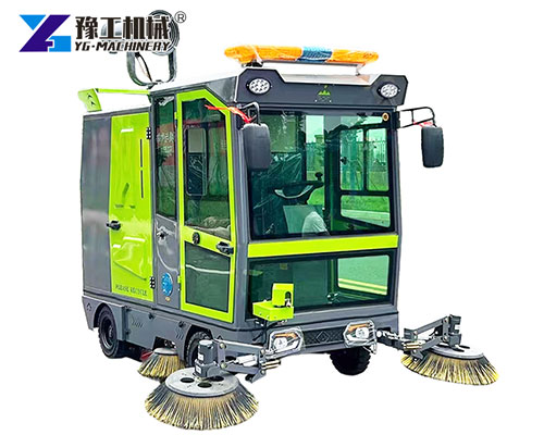 Industrial floor sweeper cleaning warehouse