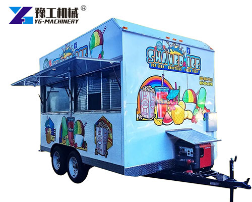 Italian ice trailer with freezer setup