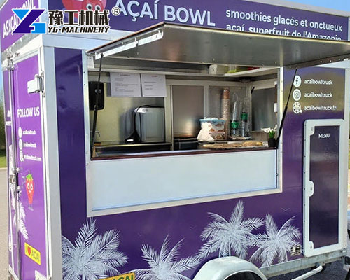 Mobile acai bowl trailer with prep space