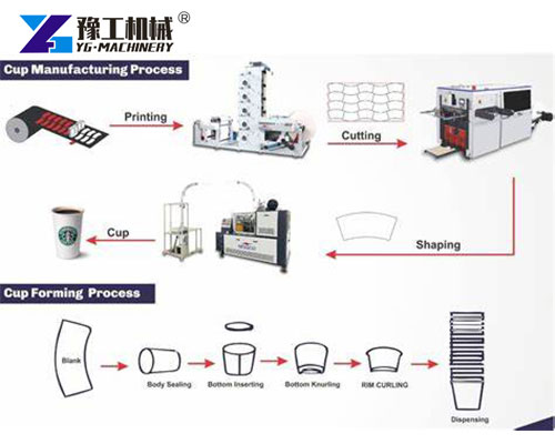 Paper cup forming and packing line
