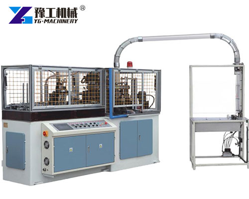 Paper cup production line in factory