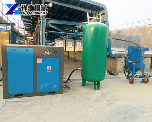 Portable Compressor Powering Sand Blasting Machine