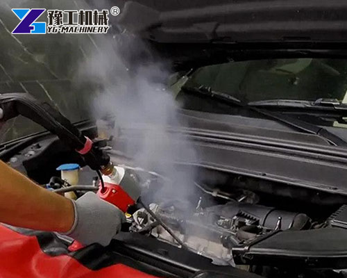 Portable dry ice blasting machine operation