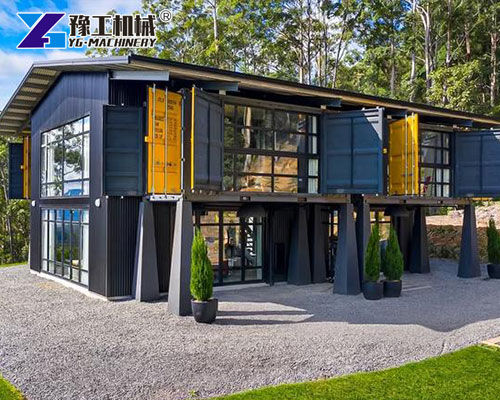 Prefab container home interior living space
