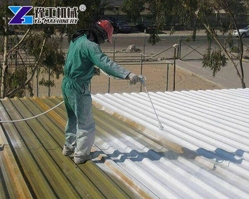 PU Foam Spraying Machine on Building Surface