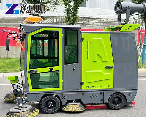 Quiet electric sweeper in shopping mall