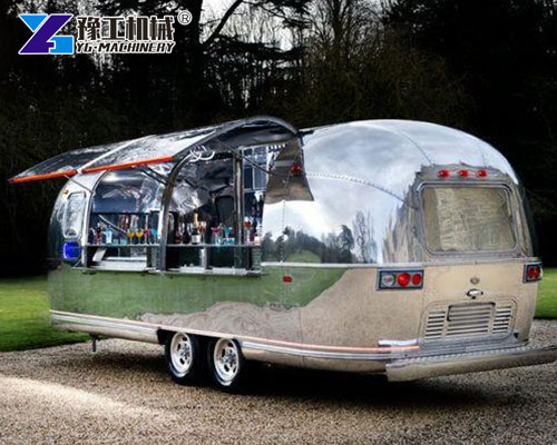 Retro mirrror cocktail bar trailer