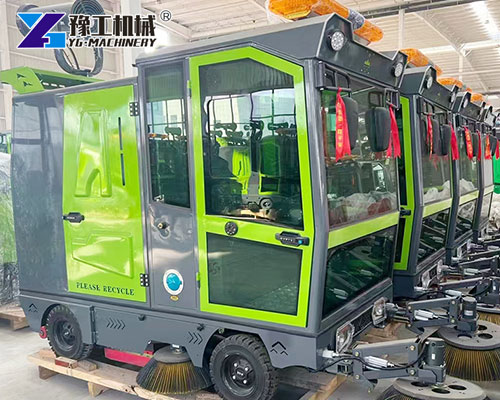Self-driving floor sweeper with large tank