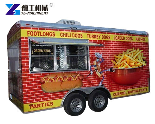 Snack trailer selling fries and hot dogs