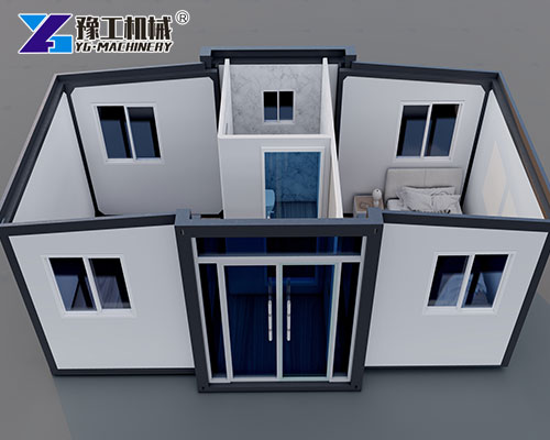 Space-saving foldable tiny house setup