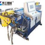 SS pipe bending machine shaping curved pipes