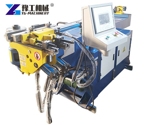 SS pipe bending machine shaping curved pipes