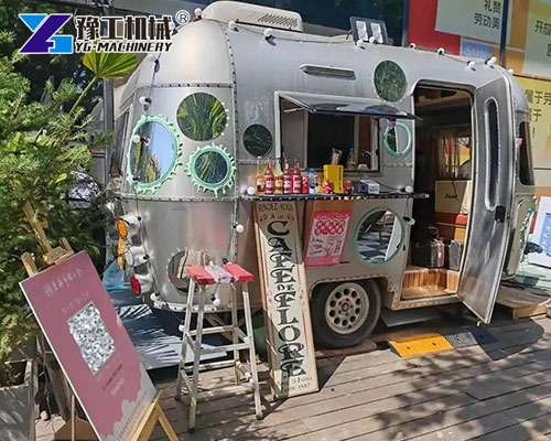 Stainless steel coffee trailer kitchen