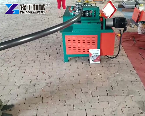 Steel pipe bender in production site
