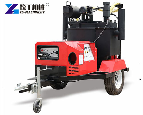 Towed Crack Filler Attached to Pickup Truck