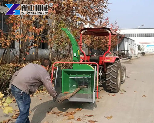 Tractor wood chipper for biomass production