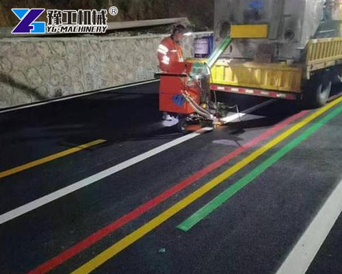 Close view of glass beads reflective road lines
