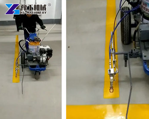 Cold Paint Road Marking Machine spraying parking lot