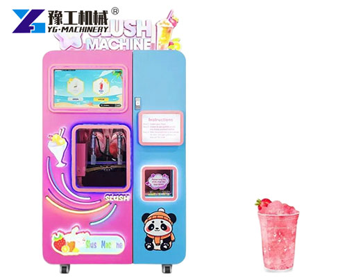 Colorful slush drinks vending machine