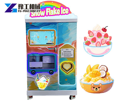 Compact snow ice machine with topping module