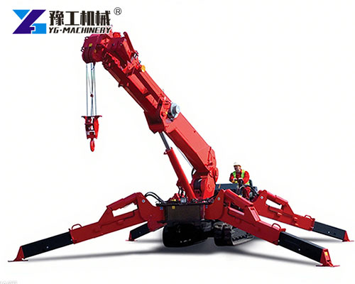 Compact Spider Crane Working in Cold Weather