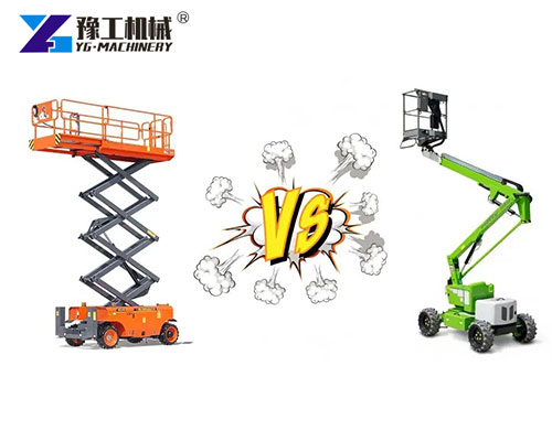 Comparison chart of boom lift vs scissor lift
