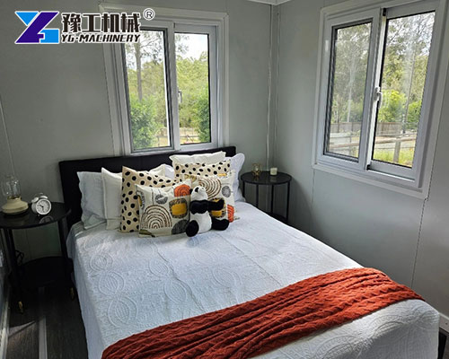 Cozy bedroom inside Expandable Container House