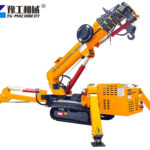 Crawler Spider Crane on Snowy Construction Site