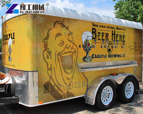 Custom beer concession trailer at outdoor festival