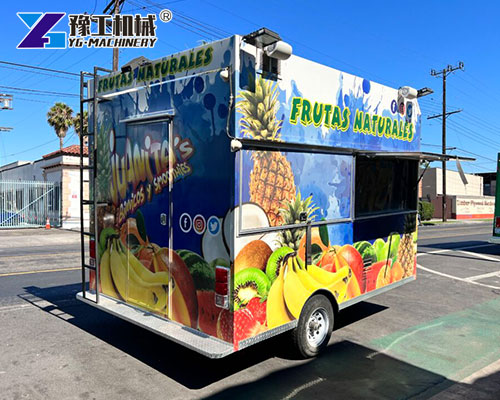 Custom juice trailer with colorful branding