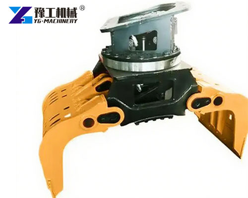 Demolition grapple for excavator handling concrete debris