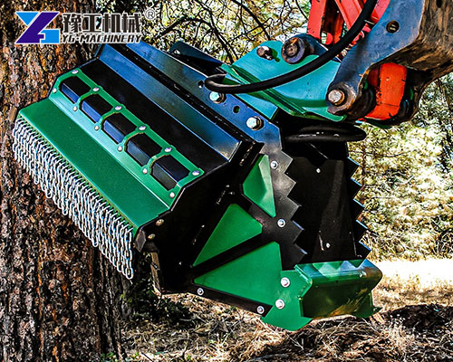 Excavator Flail Mower Mowing Dense Bushes