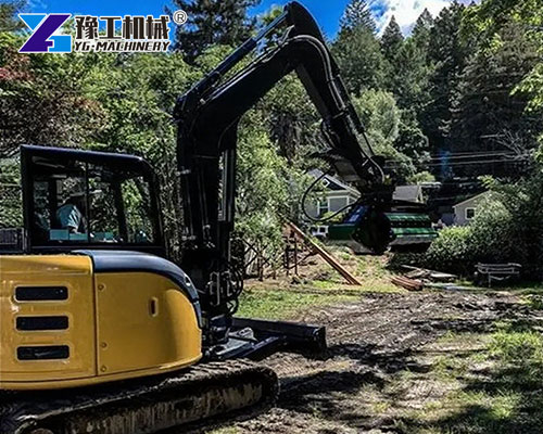 Flail Mower for Excavator in Forest Clearing